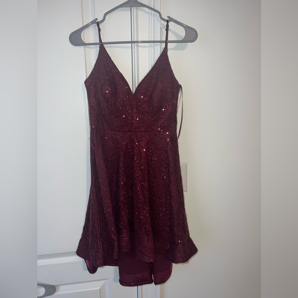maroon / burgundy sparkly mini dress size 1/2
